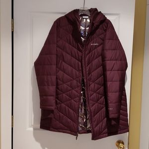Columbia Heavenly Long Hooded Jacket Black Cherry